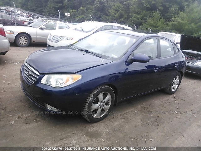 KMHDU46D17U169062 - 2007 HYUNDAI ELANTRA GLS/SE/LIMITED BLUE photo 2