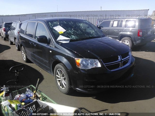 2C4RDGBG7ER233207 - 2014 DODGE GRAND CARAVAN SE BLACK photo 1