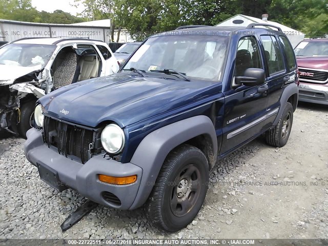 1J8GL48K33W530587 - 2003 JEEP LIBERTY SPORT/FREEDOM ლურჯი ფოტო 2