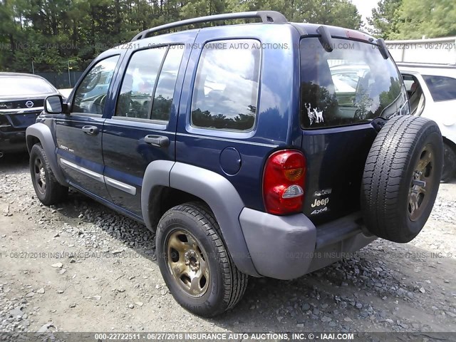 1J8GL48K33W530587 - 2003 JEEP LIBERTY SPORT/FREEDOM ლურჯი ფოტო 3