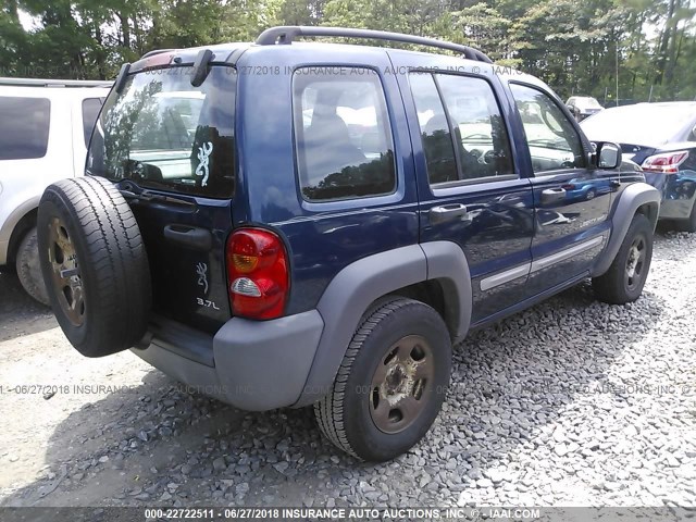 1J8GL48K33W530587 - 2003 JEEP LIBERTY SPORT/FREEDOM BLUE photo 4