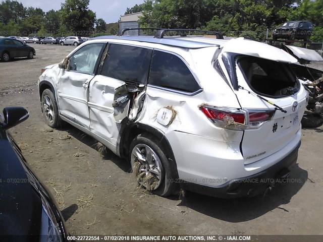 5TDDKRFH3FS097584 - 2015 TOYOTA HIGHLANDER LIMITED/LTD PLATINUM WHITE photo 3