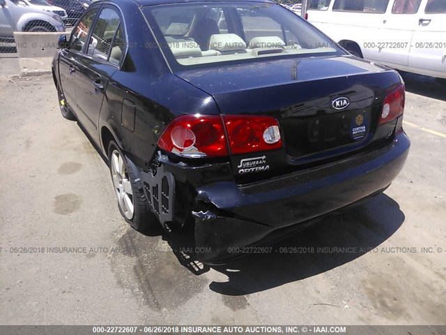 KNAGE123275148643 - 2007 KIA OPTIMA LX/EX BLACK photo 6