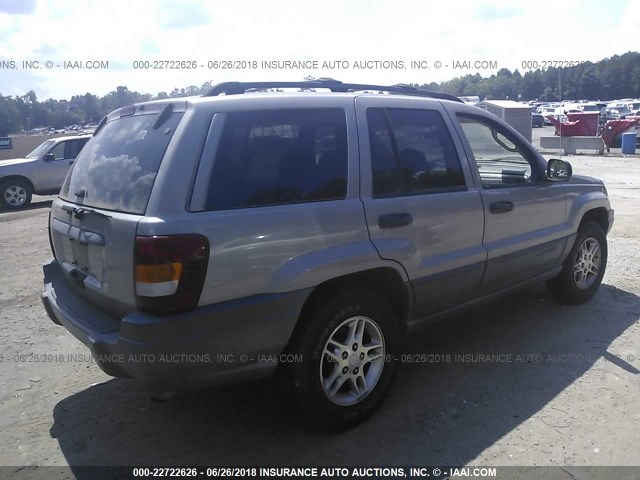 1J4GX48S82C103055 - 2002 JEEP GRAND CHEROKEE LAREDO SILVER photo 4