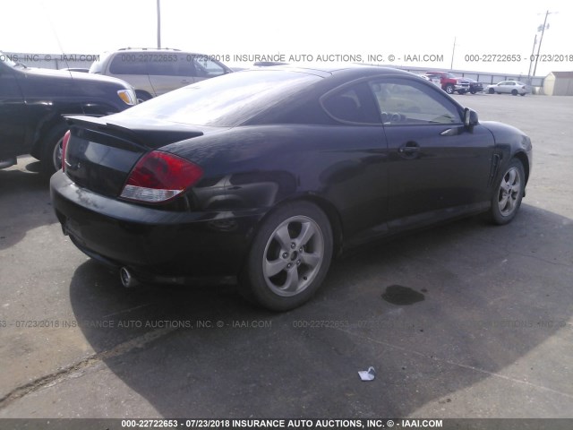 KMHHM65D36U225967 - 2006 HYUNDAI TIBURON GS BLACK photo 4