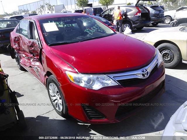 4T1BF1FK7EU807732 - 2014 TOYOTA CAMRY L/SE/LE/XLE RED photo 1