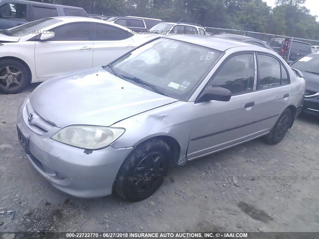 2HGES16365H577479 - 2005 HONDA CIVIC DX VP SILVER photo 2