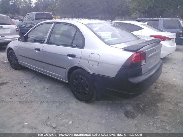 2HGES16365H577479 - 2005 HONDA CIVIC DX VP SILVER photo 3