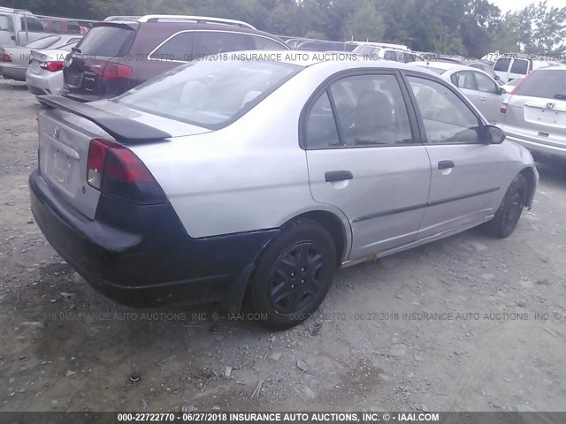 2HGES16365H577479 - 2005 HONDA CIVIC DX VP SILVER photo 4