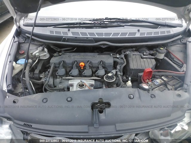 2HGFA1F92AH515132 - 2010 HONDA CIVIC EXL ვერცხლისფერი ფოტო 10