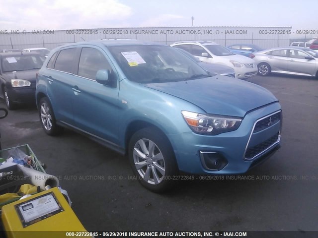 4A4AR4AU6EE000039 - 2014 MITSUBISHI OUTLANDER SPORT SE BLUE photo 1