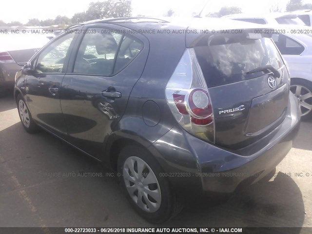 JTDKDTB33C1029500 - 2012 TOYOTA PRIUS C GRAY photo 3