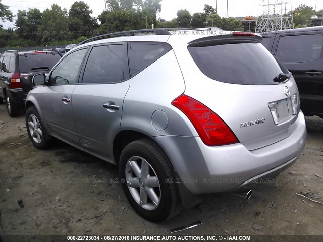 JN8AZ08W24W331673 - 2004 NISSAN MURANO SL/SE SILVER photo 3