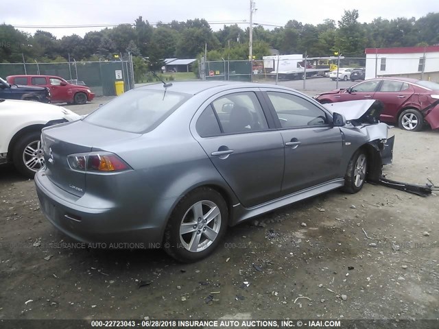 JA32V2FW2EU000985 - 2014 MITSUBISHI LANCER SE GRAY photo 4