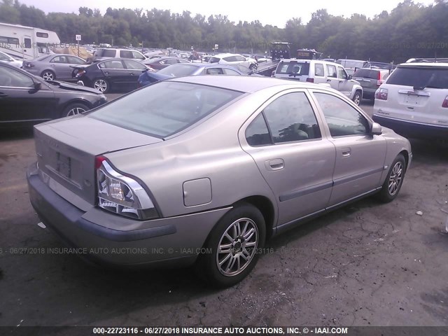 YV1RS64A042402189 - 2004 VOLVO S60 BEIGE photo 4