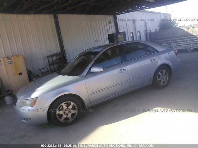 5NPEU46F86H136417 - 2006 HYUNDAI SONATA GLS/LX BLUE photo 2