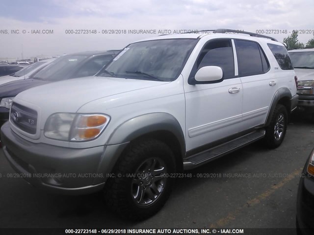 5TDZT34A24S234954 - 2004 TOYOTA SEQUOIA SR5 WHITE photo 2