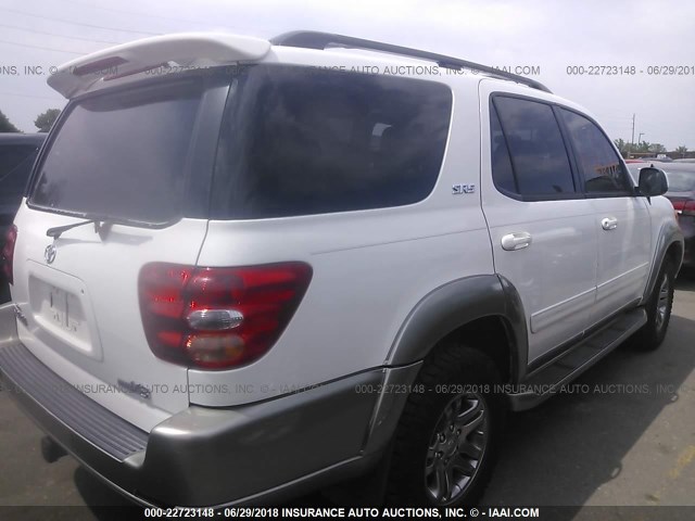 5TDZT34A24S234954 - 2004 TOYOTA SEQUOIA SR5 WHITE photo 4