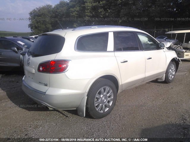 5GAKRCED8BJ332097 - 2011 BUICK ENCLAVE CXL WHITE photo 4