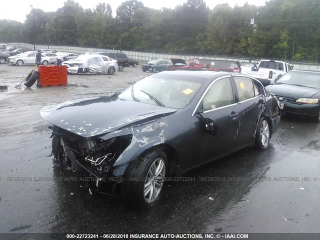 JN1CV6AP8AM403086 - 2010 INFINITI G37 SPORT BLUE photo 2