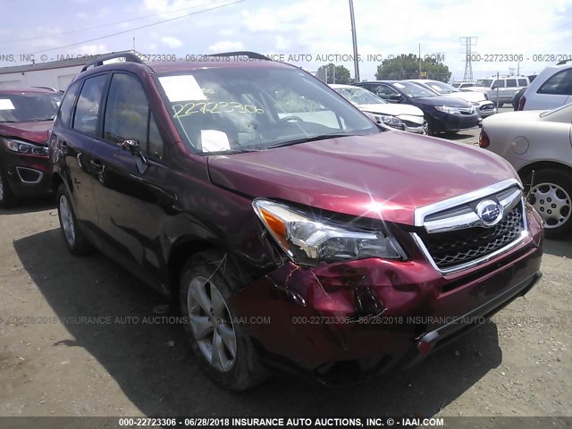 JF2SJABC9FH576295 - 2015 SUBARU FORESTER 2.5I MAROON photo 1