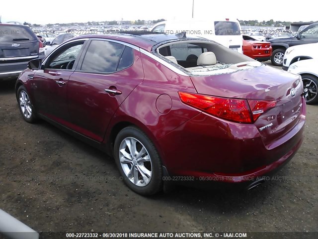 5XXGN4A73DG153303 - 2013 KIA OPTIMA EX MAROON photo 3