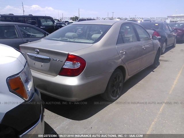 JTDBE32K620088873 - 2002 TOYOTA CAMRY LE/XLE/SE 金色 照片 4