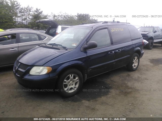 1D4GP45R24B507469 - 2004 DODGE CARAVAN SXT BLUE photo 2