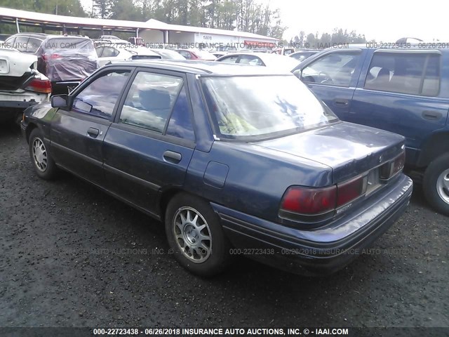 3FAPP1689NR121233 - 1992 FORD ESCORT LX-E მუქი ლურჯი ფოტო 3