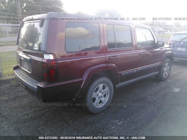1J8HH48K17C587559 - 2007 JEEP COMMANDER MAROON photo 4