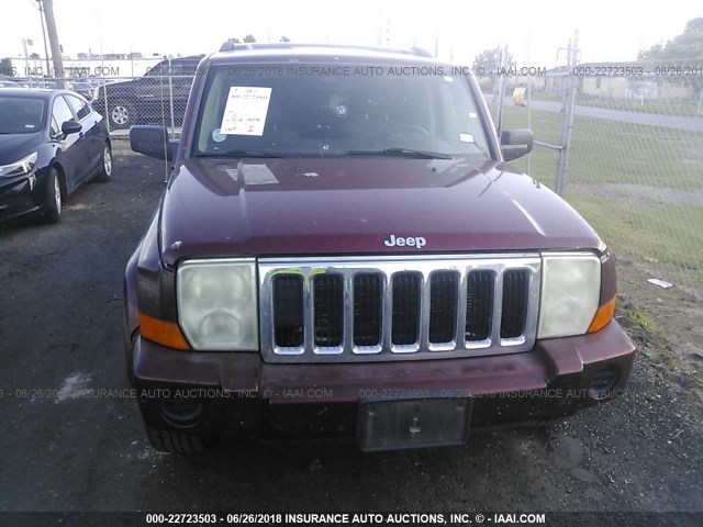1J8HH48K17C587559 - 2007 JEEP COMMANDER MAROON photo 6