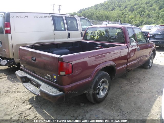 1GCCS1940WK213076 - 1998 CHEVROLET S TRUCK S10 MAROON photo 4