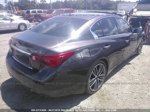 JN1BV7AP1EM692772 - 2014 INFINITI Q50 PREMIUM/SPORT Dark Brown photo 4