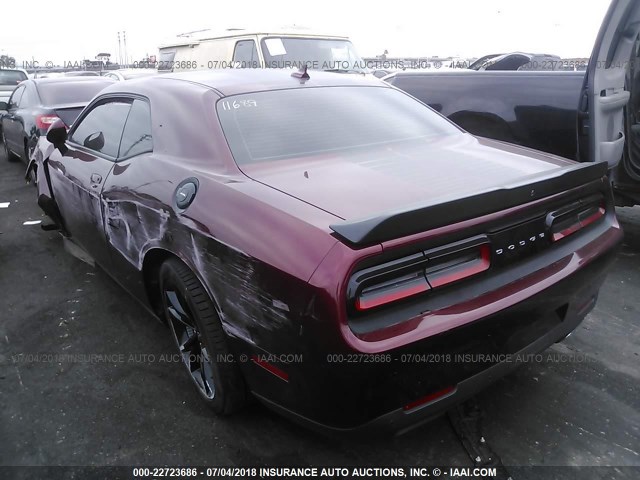 2C3CDZAG0JH132016 - 2018 DODGE CHALLENGER SXT BURGUNDY photo 3