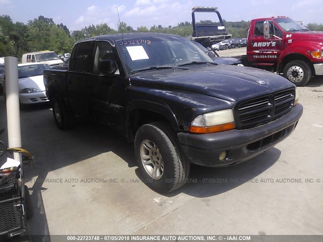 1B7GG2AN21S201095 - 2001 DODGE DAKOTA QUAD BLACK photo 1