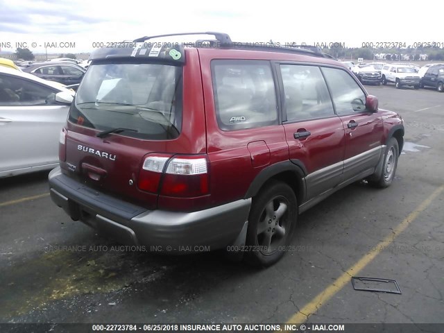 JF1SF655X2H714405 - 2002 SUBARU FORESTER S Qırmızı foto 4