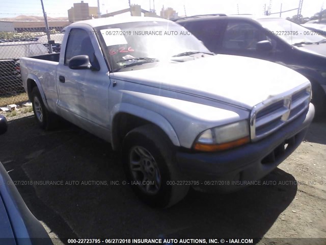 1D7FL16K84S612396 - 2004 DODGE DAKOTA SXT SILVER photo 1