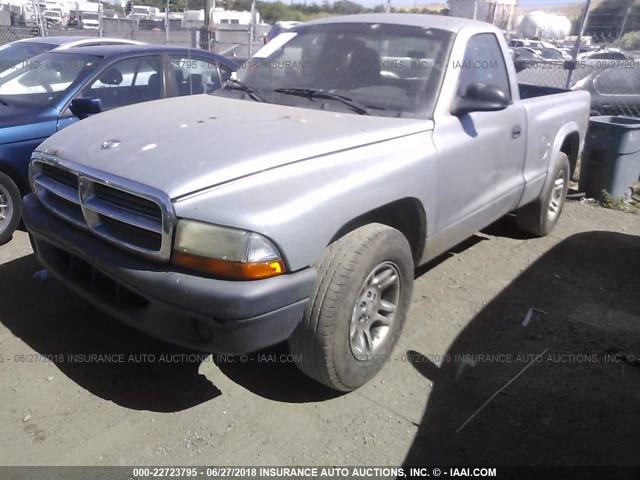 1D7FL16K84S612396 - 2004 DODGE DAKOTA SXT SILVER photo 2