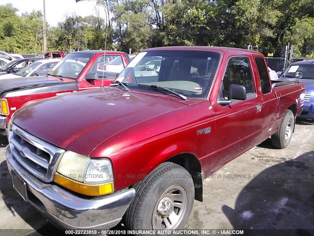 1FTYR14X5XPA22115 - 1999 FORD RANGER SUPER CAB RED photo 2