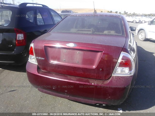 3FAHP06ZX7R160374 - 2007 FORD FUSION S RED photo 6