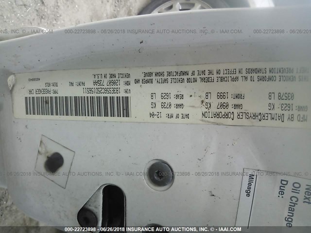 1B3ES56C25D156511 - 2005 DODGE NEON SXT WHITE photo 9