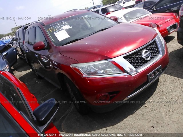 5N1AR2MN4EC710564 - 2014 NISSAN PATHFINDER S/SV/SL/PLATINUM 红色 照片 1