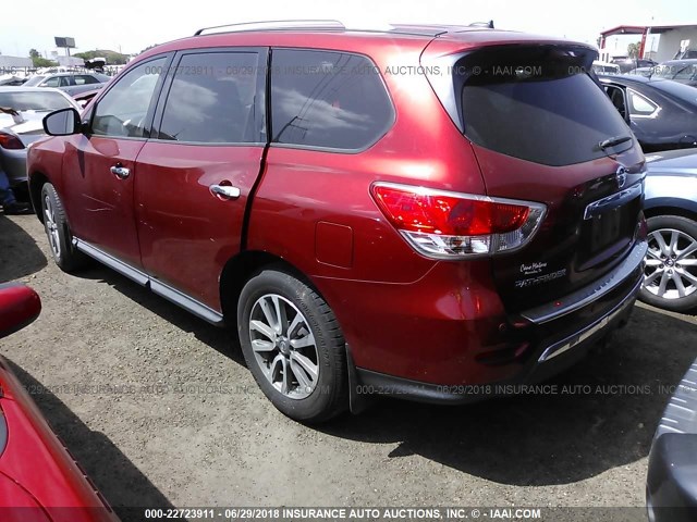 5N1AR2MN4EC710564 - 2014 NISSAN PATHFINDER S/SV/SL/PLATINUM RED photo 3