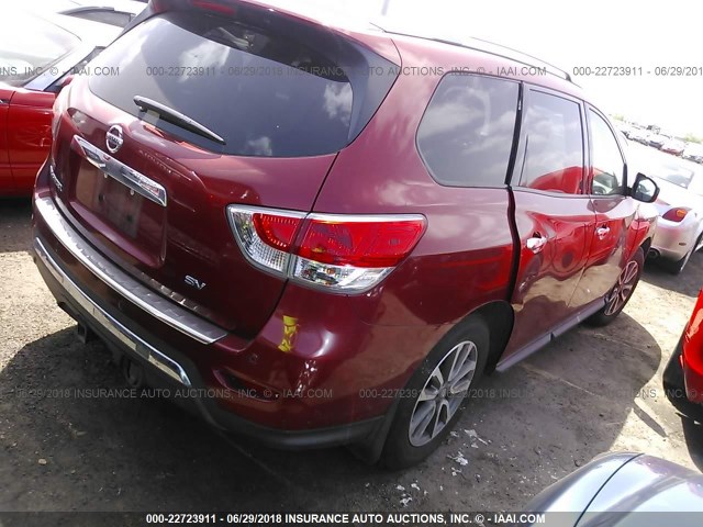 5N1AR2MN4EC710564 - 2014 NISSAN PATHFINDER S/SV/SL/PLATINUM 红色 照片 4