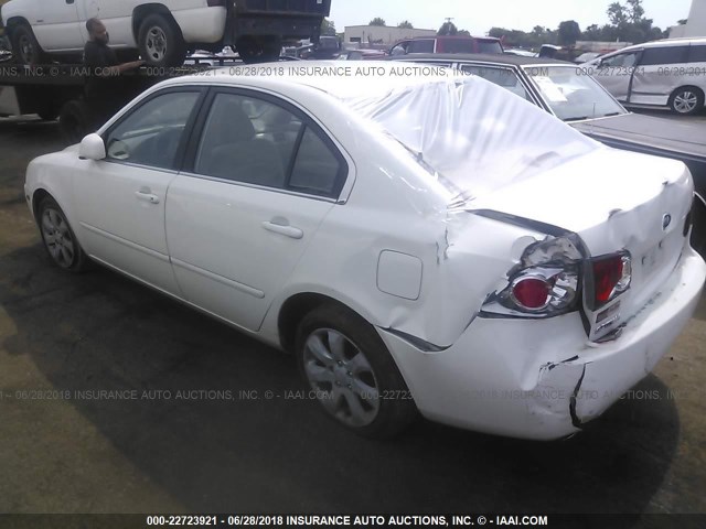 KNAGE124265034360 - 2006 KIA OPTIMA LX/EX WHITE photo 3