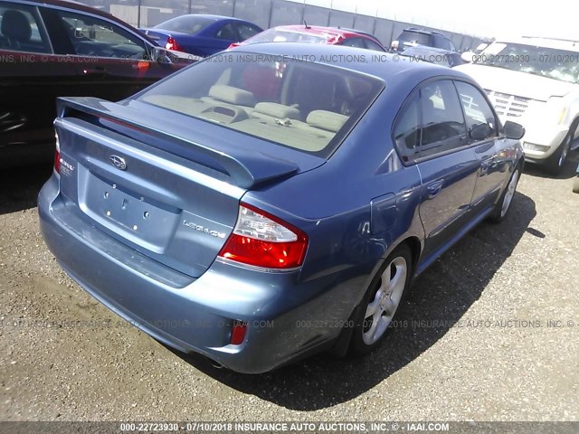 4S3BL616186205261 - 2008 SUBARU LEGACY 2.5I BLUE photo 4