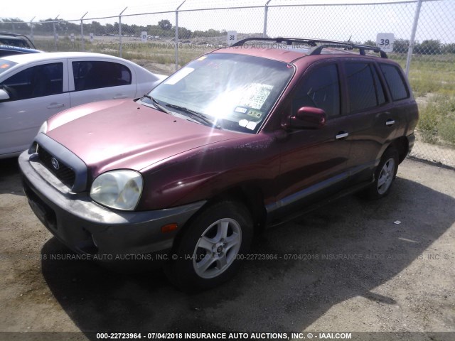 KM8SC73E04U794329 - 2004 HYUNDAI SANTA FE GLS/LX PURPLE photo 2