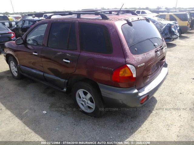 KM8SC73E04U794329 - 2004 HYUNDAI SANTA FE GLS/LX PURPLE photo 3