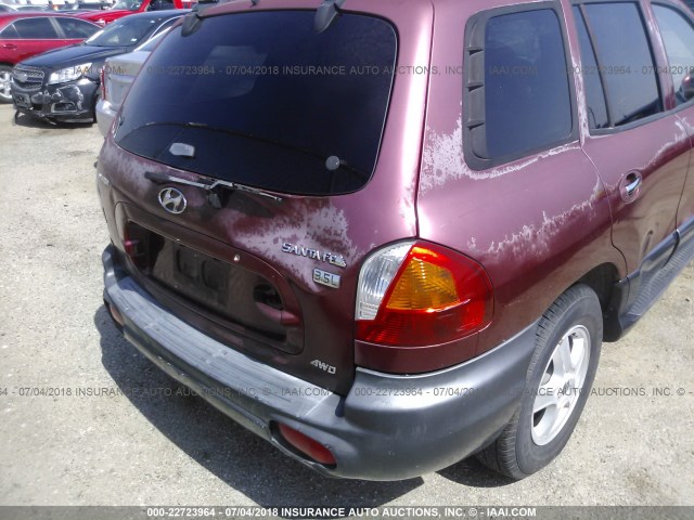 KM8SC73E04U794329 - 2004 HYUNDAI SANTA FE GLS/LX PURPLE photo 6