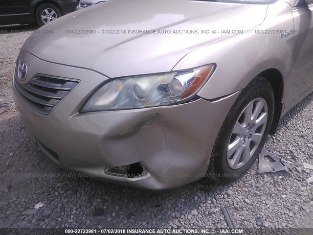 JTNBB46K773009429 - 2007 TOYOTA CAMRY NEW GENERAT HYBRID TAN photo 6